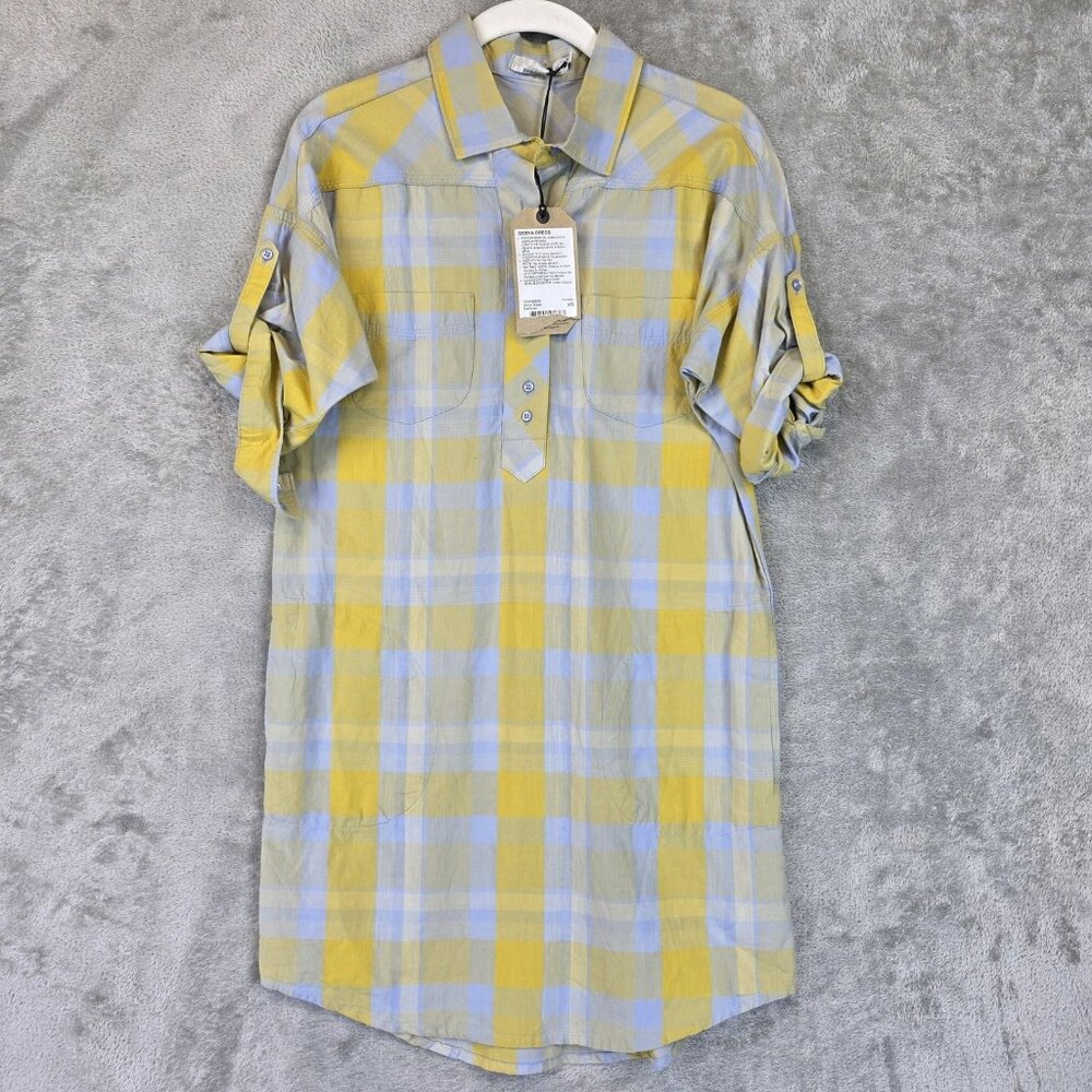 prAna Deryn Dress Womens XS Plaid Organic Tencel Fair Trade New With Tags NWT